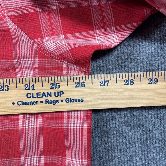 The North Face Button Up Shirt Men's XXL Red Plaid Mesh Breathable Trail Camping - Picture 9 of 12